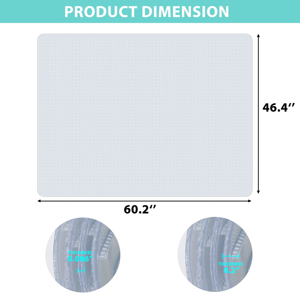 White 46" x 60" Office Chair Mat F480560
