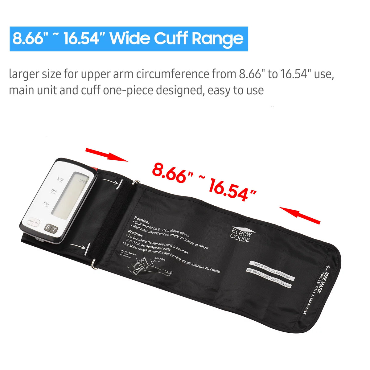 Automatic Upper Arm BP Cuff with 3.2-inch LCD Display W16219