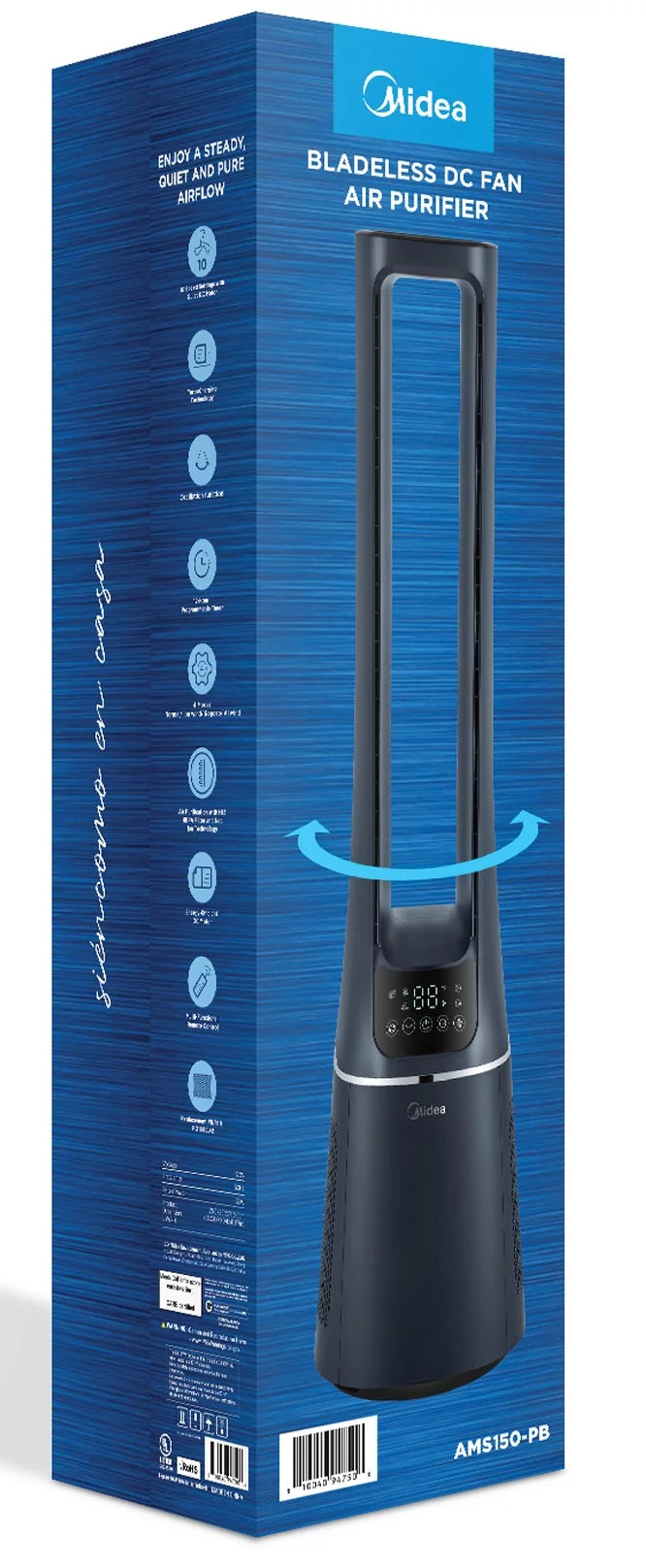 41 Tall 10-Speed Bladeless Tower Fan & HEPA Air Purifier with Remote Control U803180