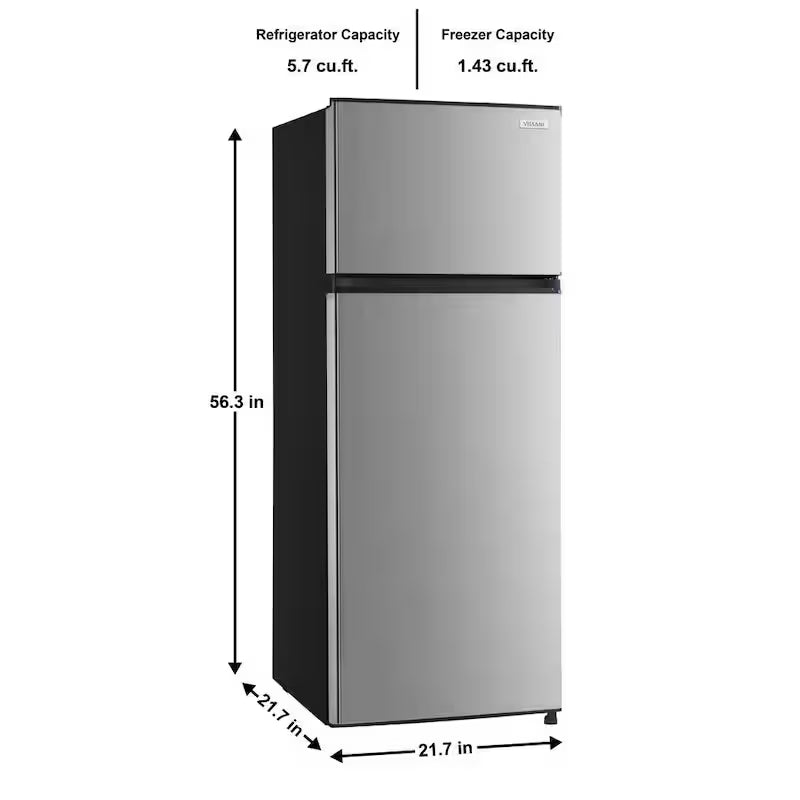 7.1 cu. ft. Top Freezer Refrigerator Stainless Steel Look O3288