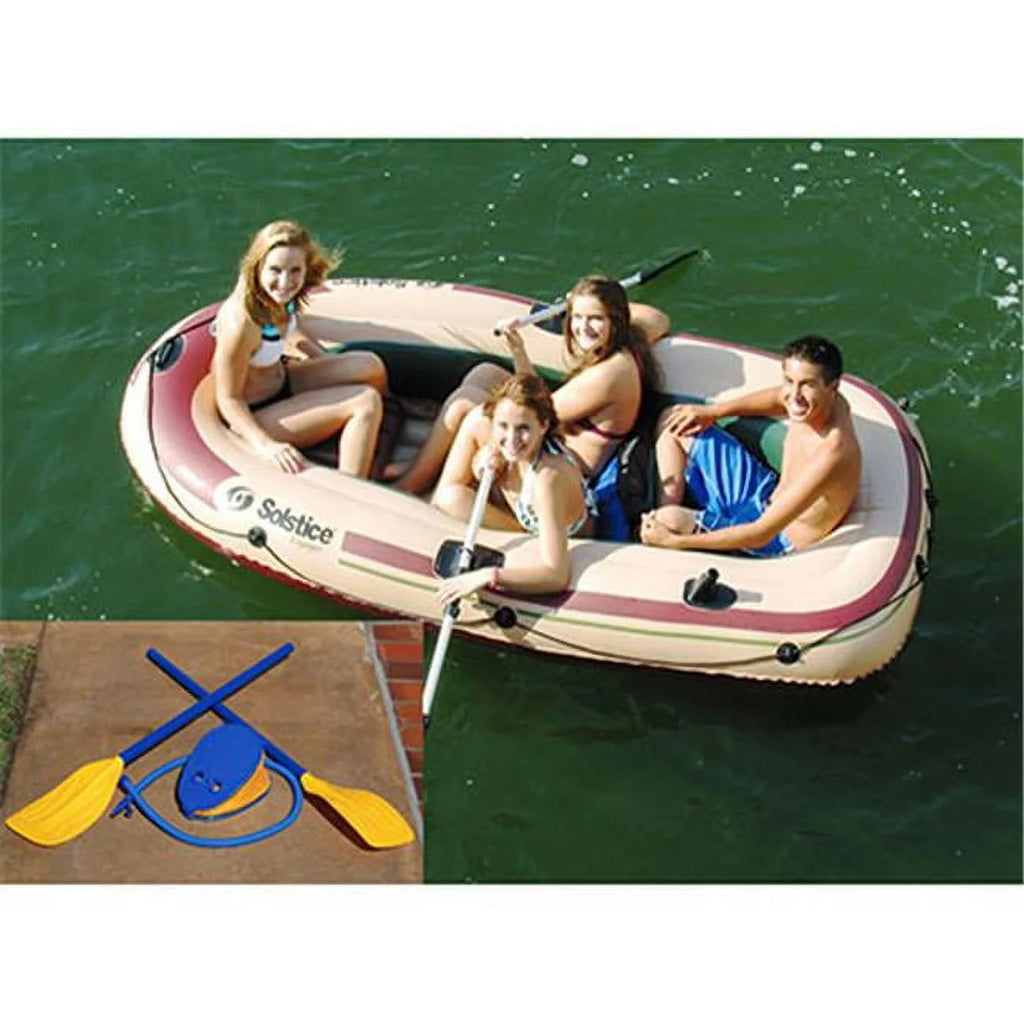 4-Person Inflatable Fishing Boat Kit with Oars Pump J95511