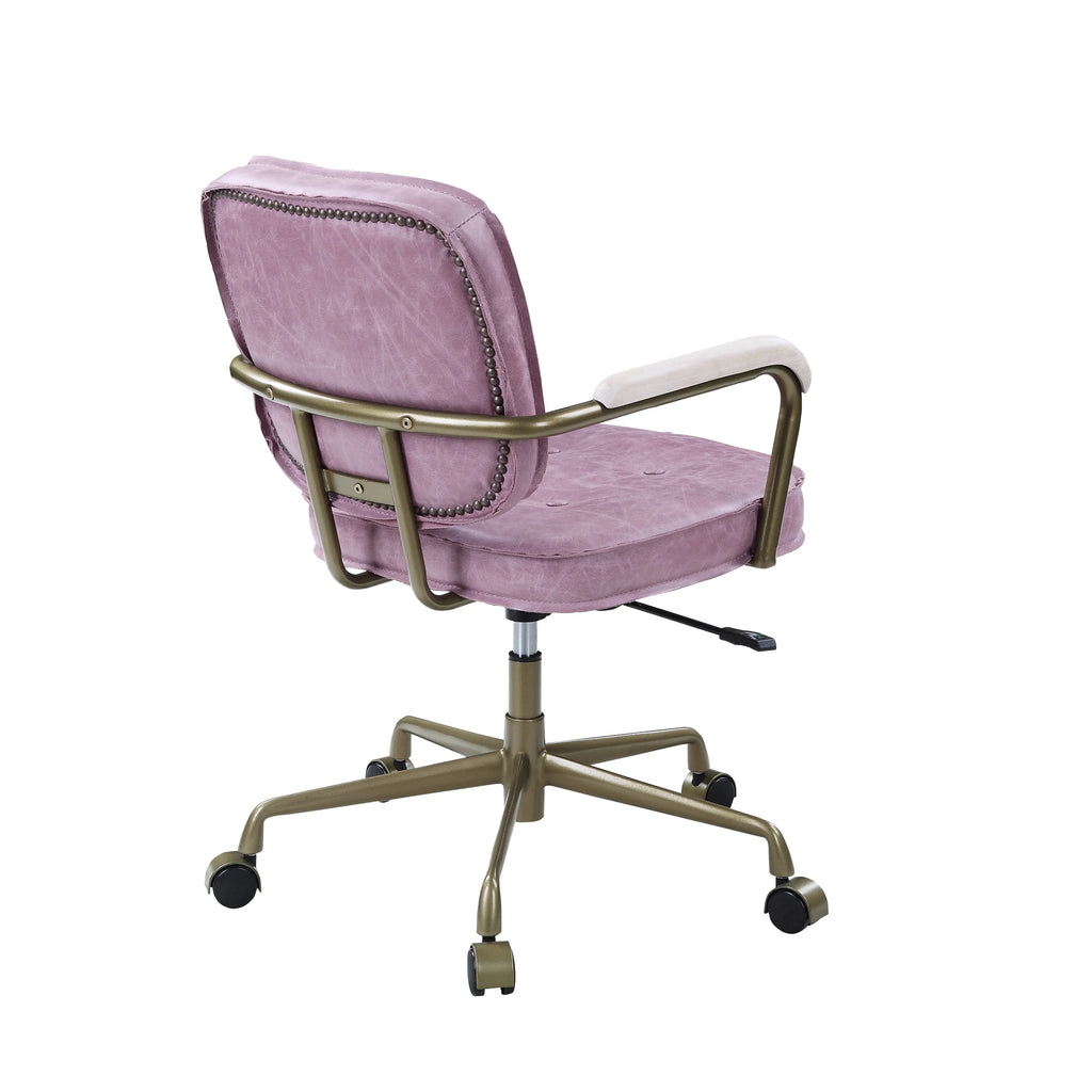 Pink Leather Office Chair U923868