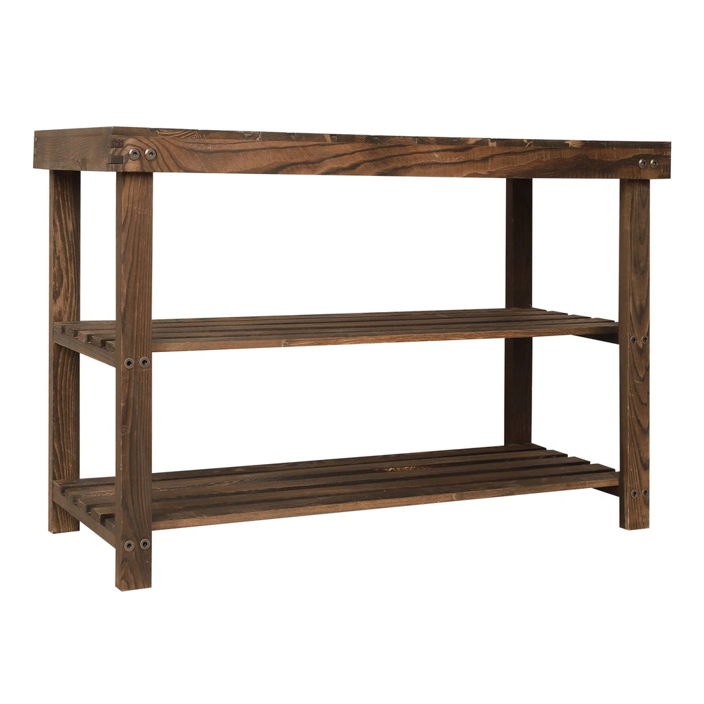 27.5" Solid Wood 3-Tier Shoe Bench K77656