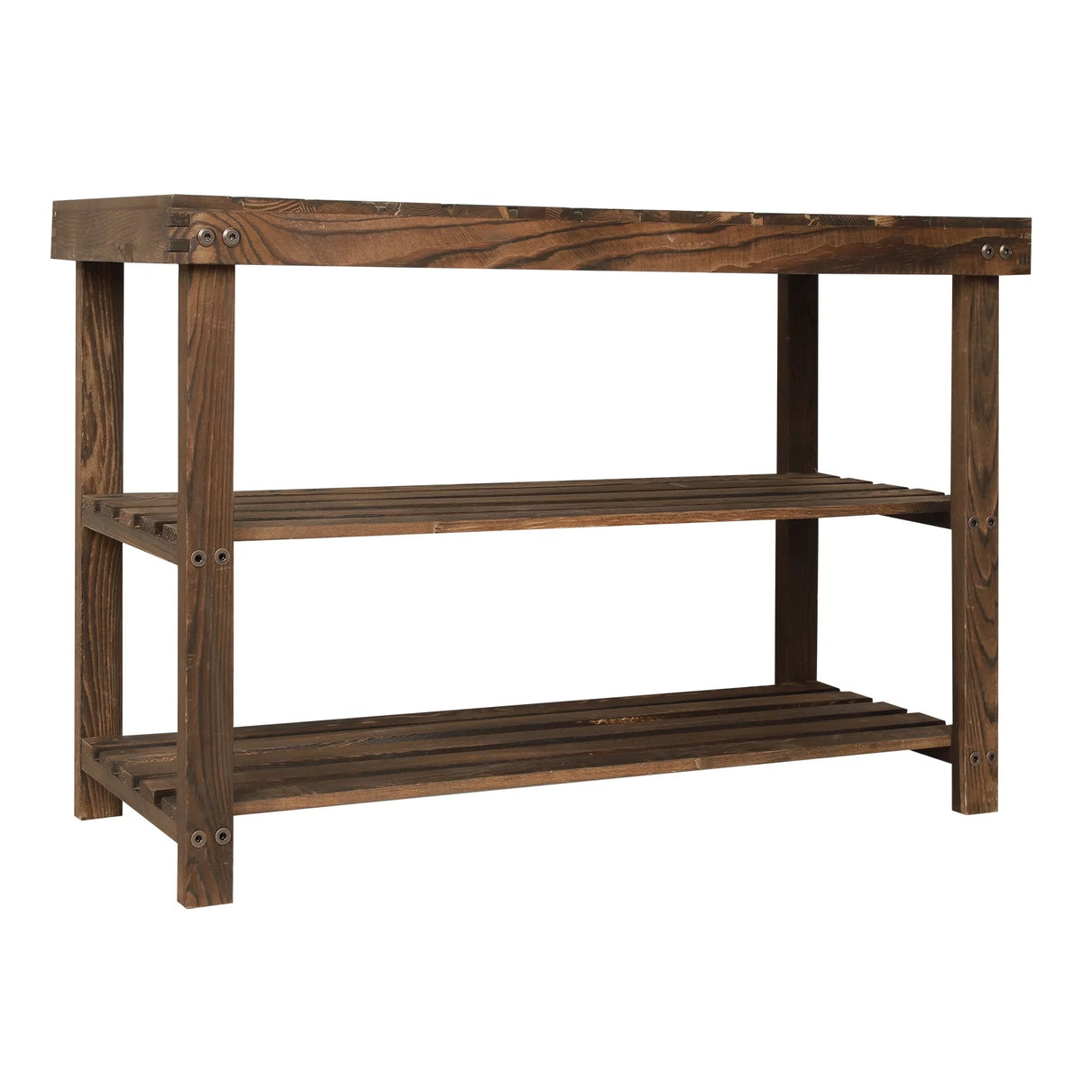 27.5" Solid Wood 3-Tier Shoe Bench K77656
