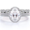 2 Carat Moissanite Wedding Trio Ring Set W952