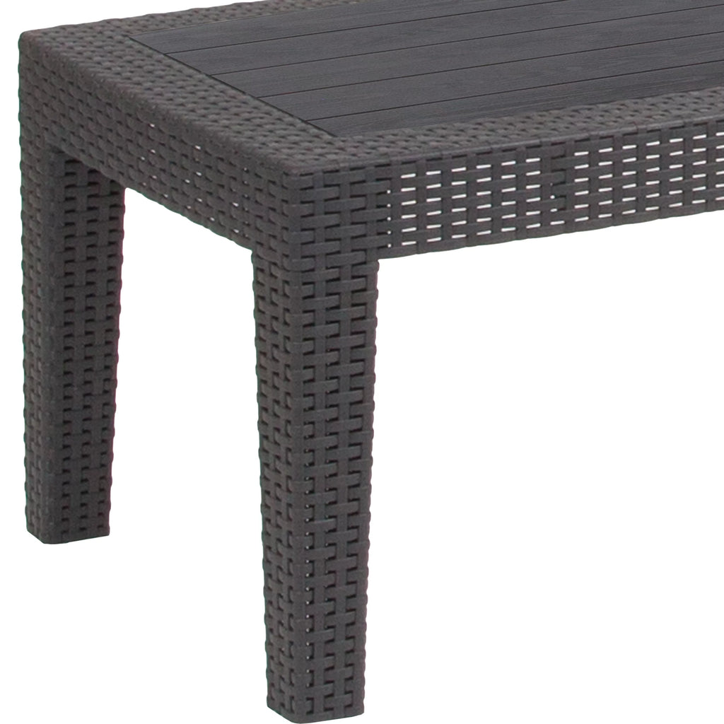 Dark Gray Faux Rattan Coffee Table S117320