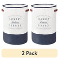 2 Pack Ivory Grey Canvas Laundry Hamper N3162