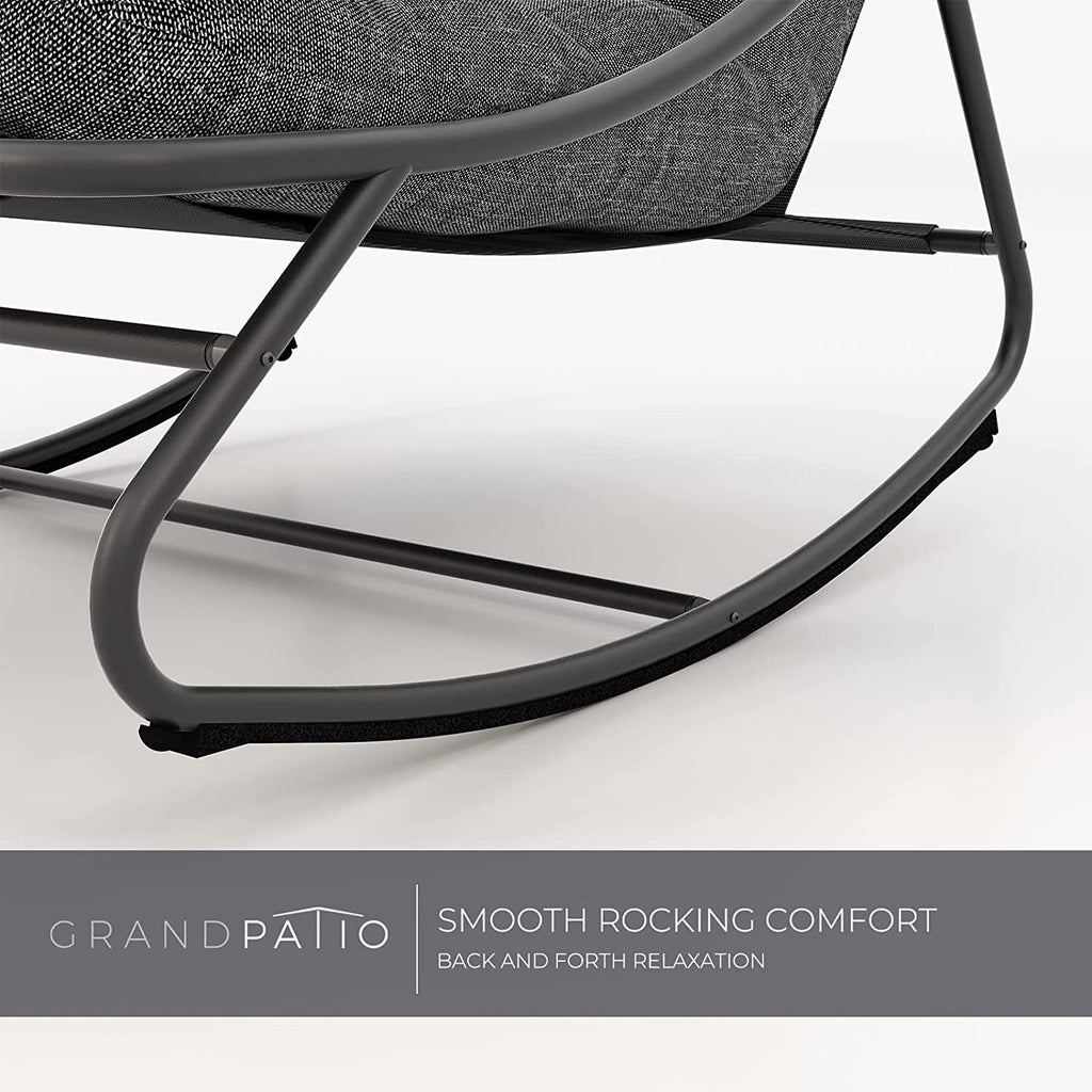 Steel Rocking Chair with Padded Cushion, Gray H941