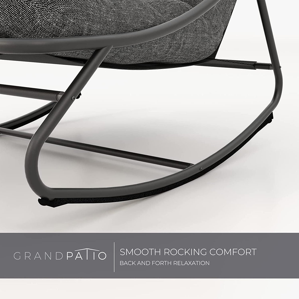Steel Rocking Chair with Padded Cushion, Gray H941