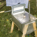 15 Gallon Laundry Agitator Hand Washer Tub and Wringer with Wooden Legs P444191