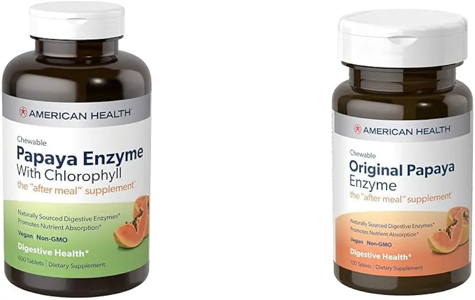 Papaya Enzyme Chewable Tablets with Chlorophyll 600 Count and 100 Count P298307