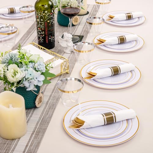 350 Piece Gold Dinnerware Set for 50 Guests R402