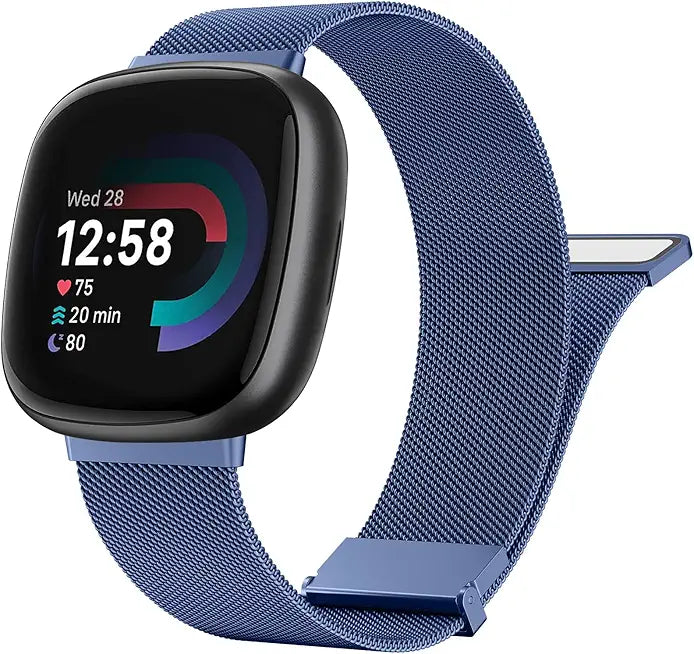 Metal Band for Fitbit Sense 2 / Sense, Versa 4 / Versa 3, Stainless Steel Mesh Magnetic Bracelet Strap O409