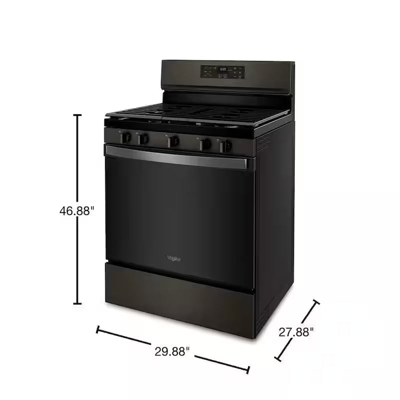 5 cu. ft. Gas Range with Air Fry Oven in Black Stainless E4683
