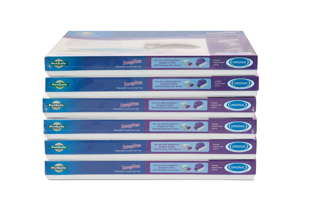 Disposable Cat Litter Trays, Fresh Scent, Silica Crystals, 3-Pack F6276