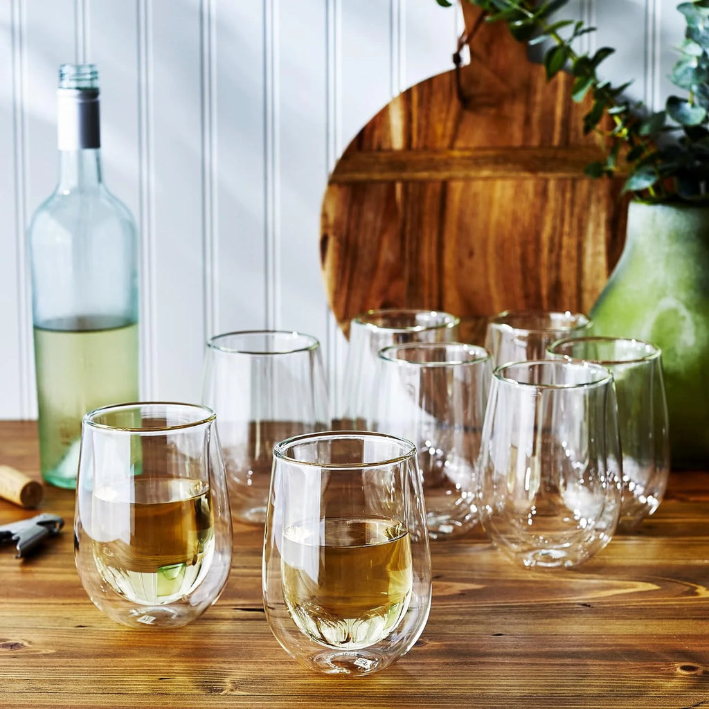Double Wall Wine Glass 8-Pc V235029