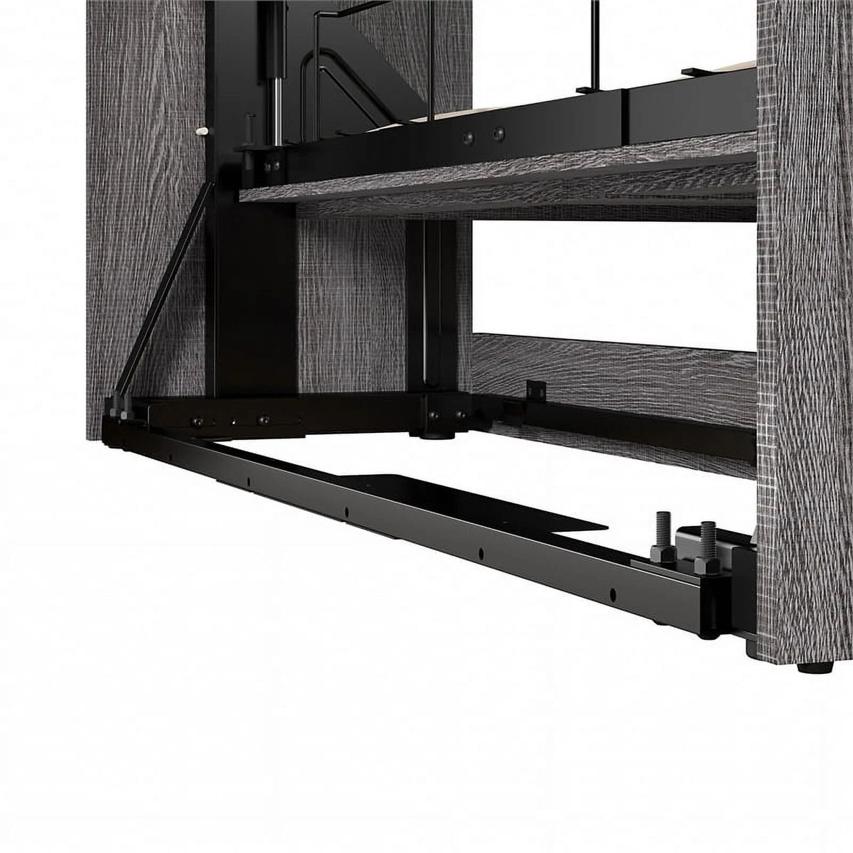 Bark Gray Full Murphy Bed with Closet Storage J9146
