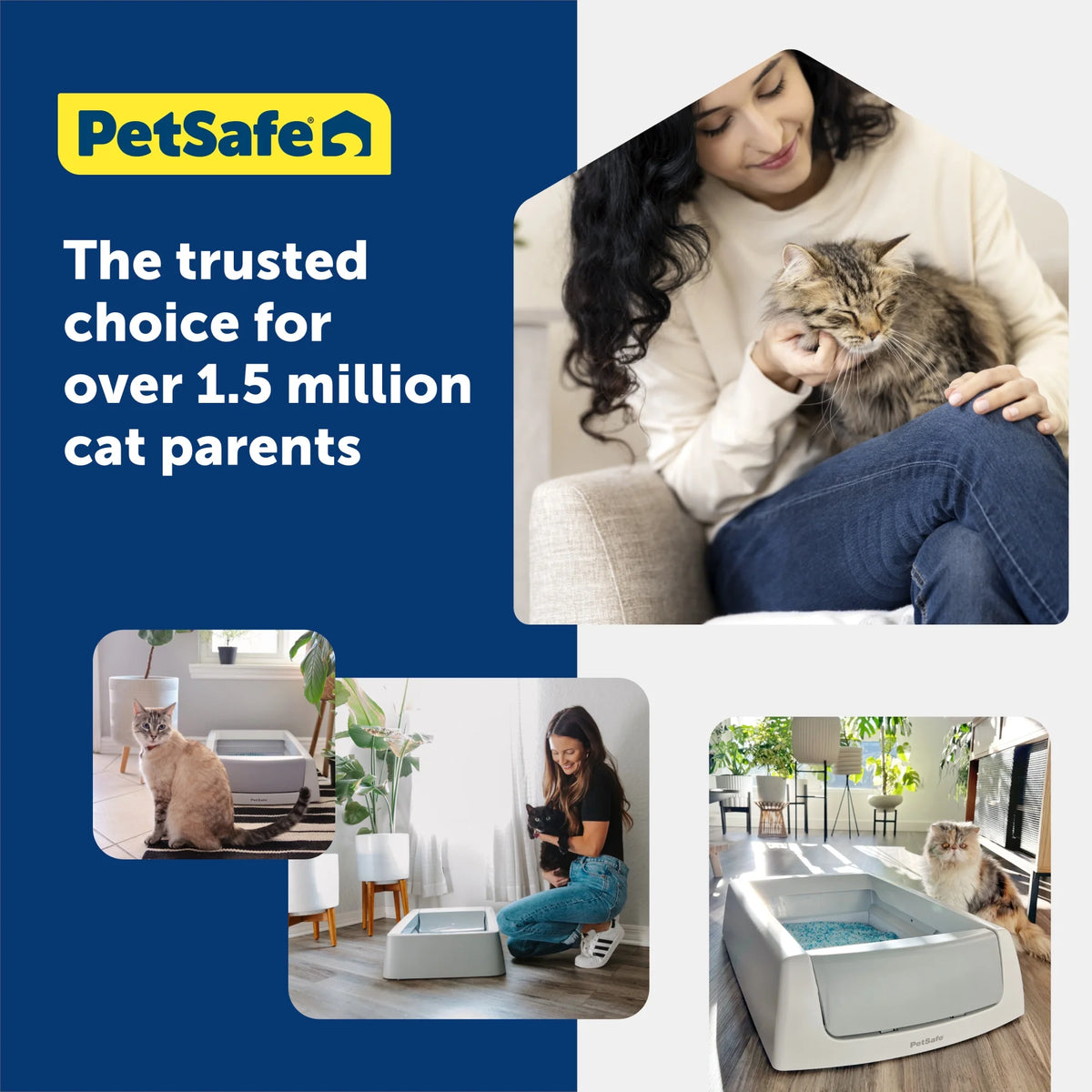 Disposable Cat Litter Trays, Fresh Scent, Silica Crystals, 3-Pack F6276