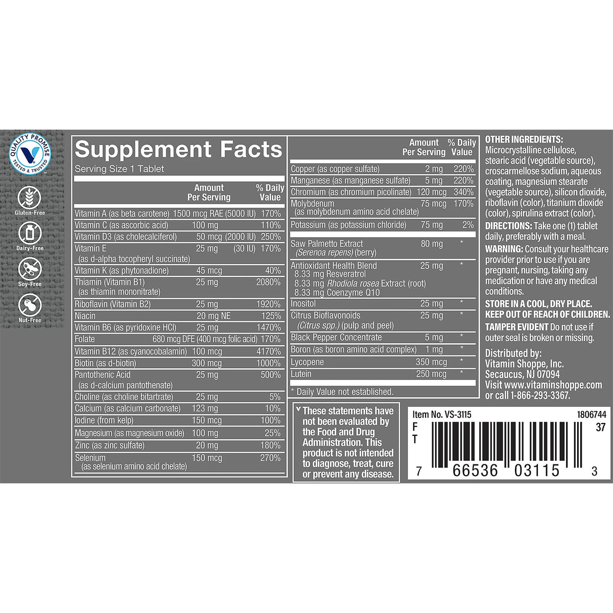 One Daily Men's Multivitamin 60 Tablets C731