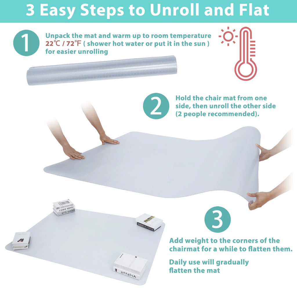 White 46" x 60" Office Chair Mat F480560