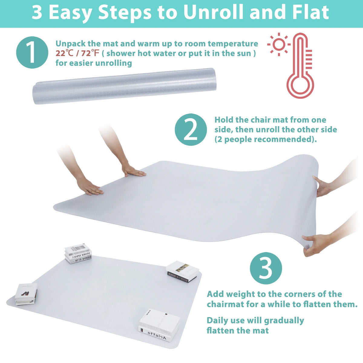 White 46" x 60" Office Chair Mat F480560