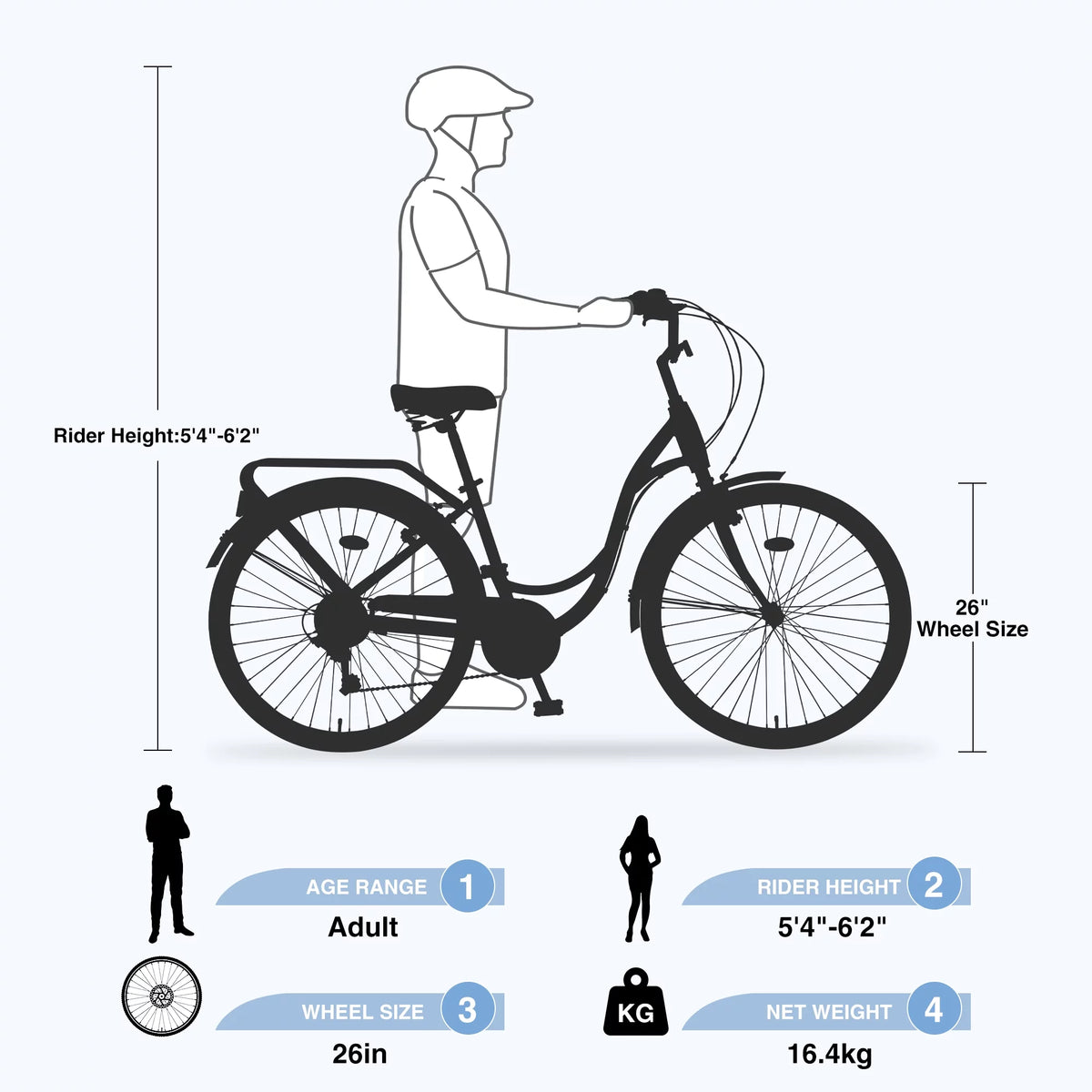 26 Inch 7 Speed Steel Frame Cruiser Bike S89269