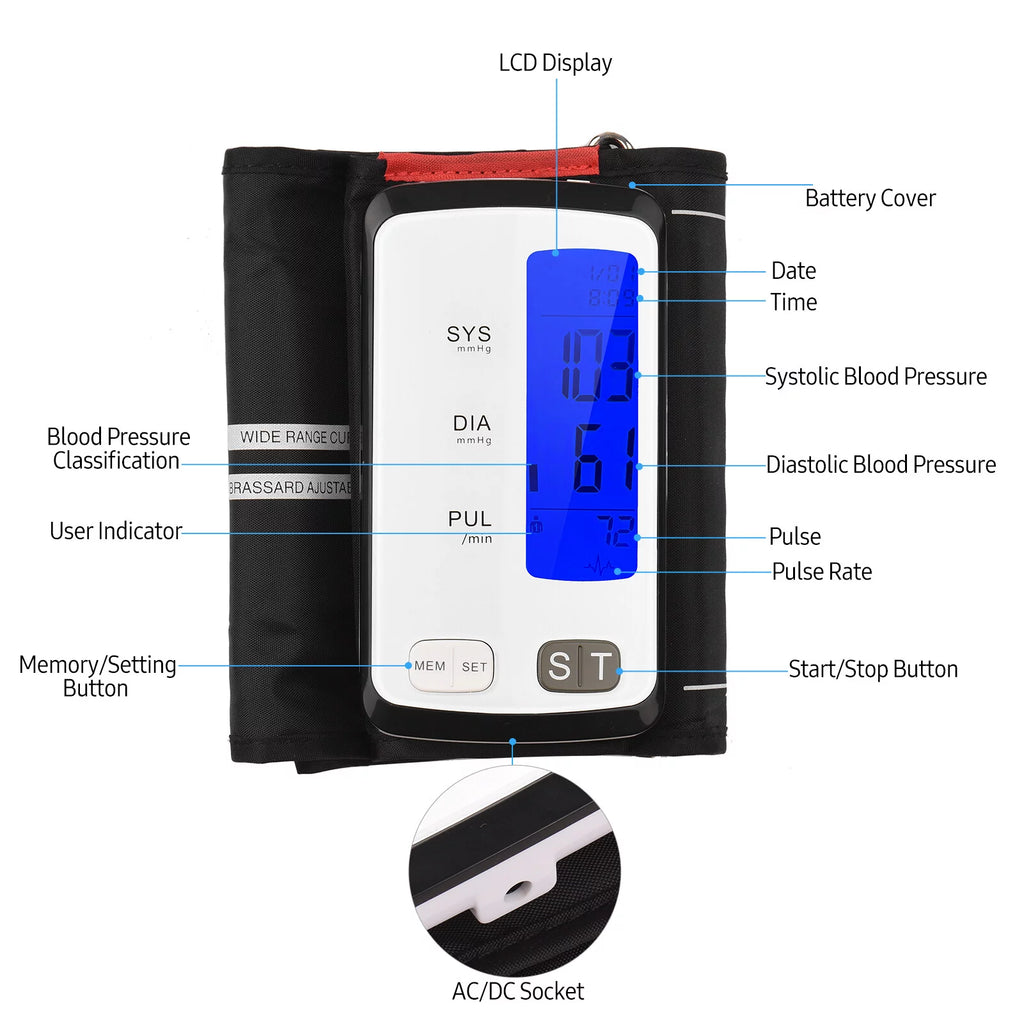 Automatic Upper Arm BP Cuff with 3.2-inch LCD Display W16219