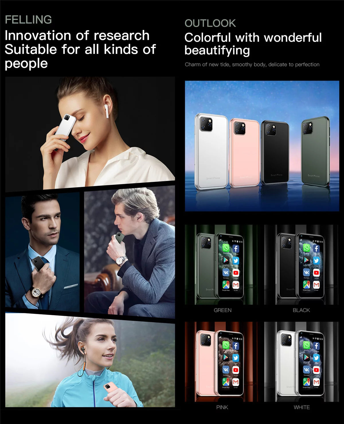 Mini Android Smartphone 1GB RAM 8GB ROM 2.5'' Quad Core 3G Z16483