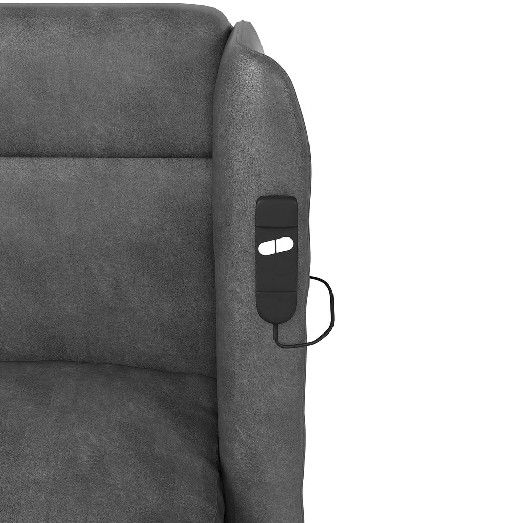 Gray Faux Leather Power Recline and Lift Chair R88181