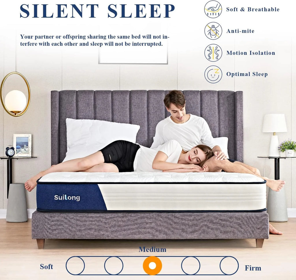 Queen Size 10 Inch Memory Foam Innerspring Mattress D74679