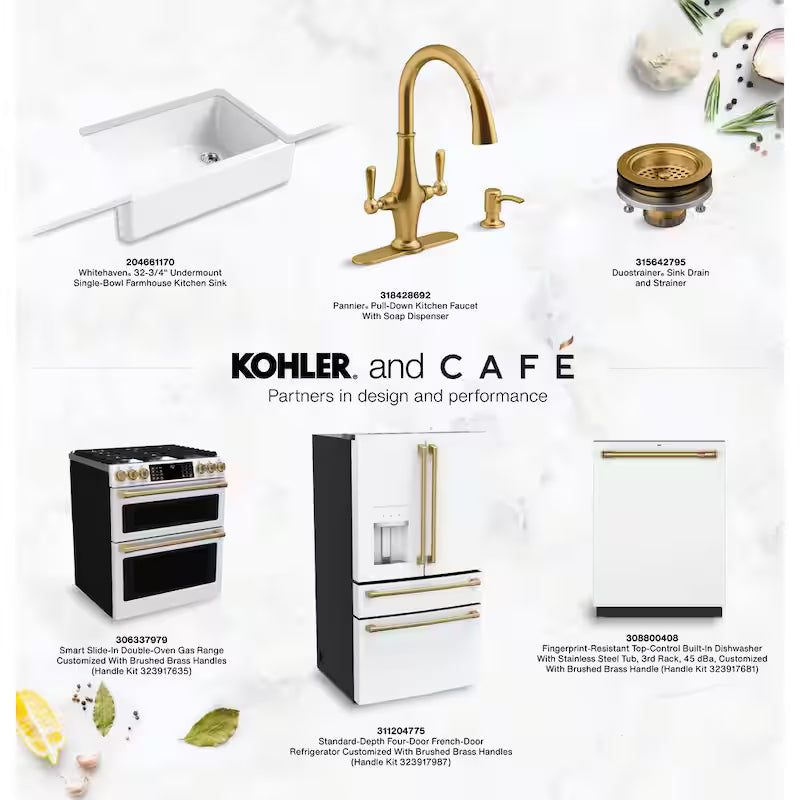 Refrigerator Handle Kit in Brushed Brass S4362