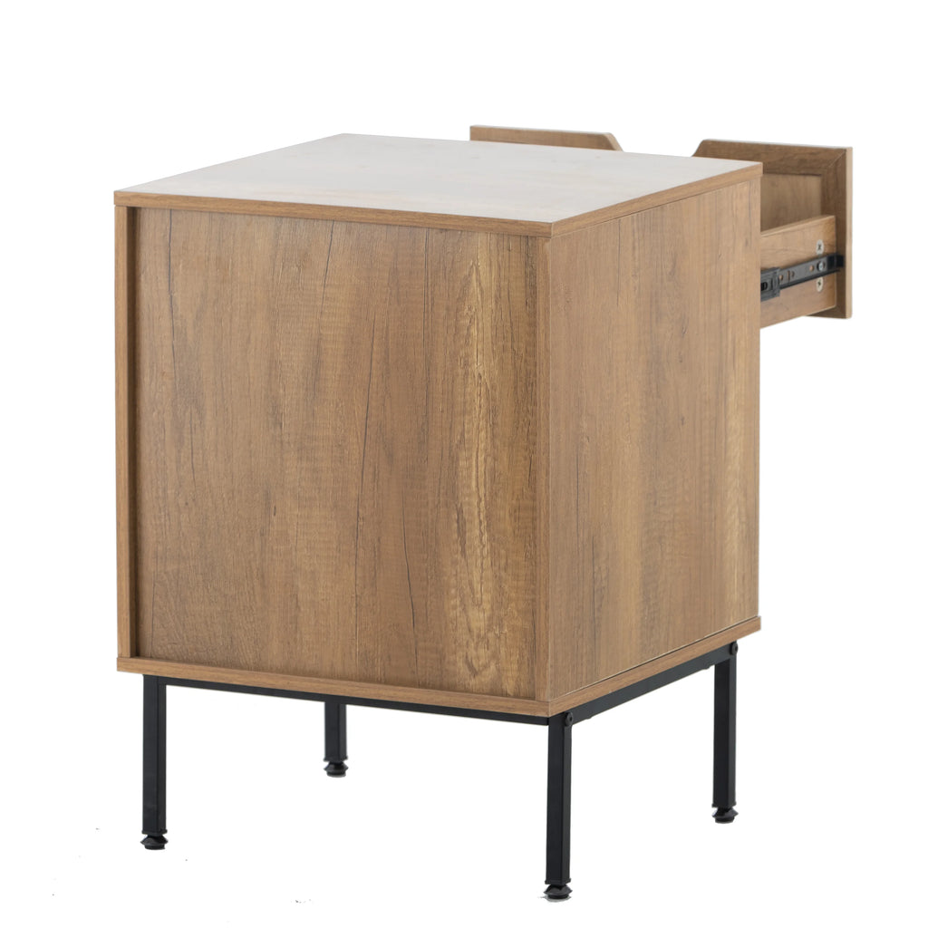 Natural Rattan Nightstand with Metal Legs P90791