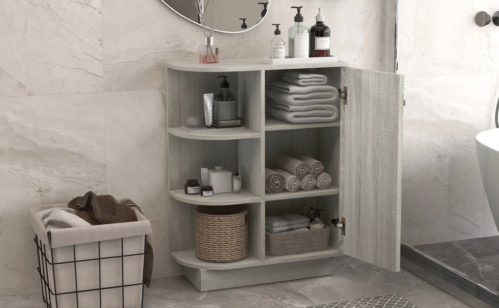 Oak Open Style Shelf Cabinet with Adjustable Plates F624