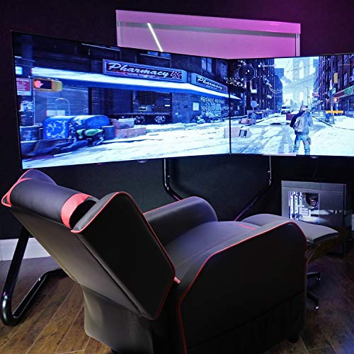 Blue PU Leather Gaming Recliner Chair T43208