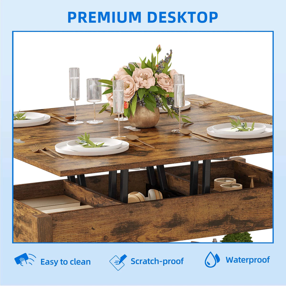 Lift Top Coffee Table with Storage S710399