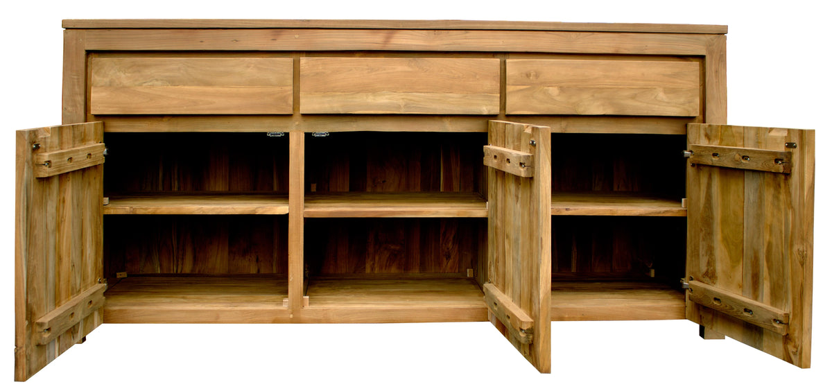 Recycled Teak Wood Buffet with 3 Doors and 3 Drawers D817