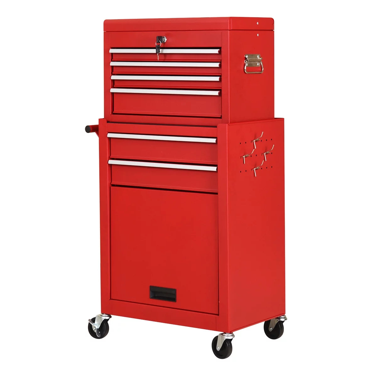 2 in 1 Rolling Storage Cabinet with 6 Drawers Black W86523