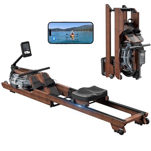 Foldable Water Rowing Machine 350 LBS with LCD Monitor R964659