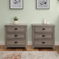 3 Drawer Gray Wash Bedroom Nightstand Set N8890