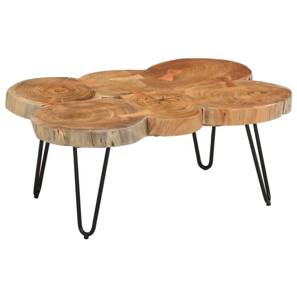 14.2" 6 Trunks Solid Wood Acacia Coffee Table J252772