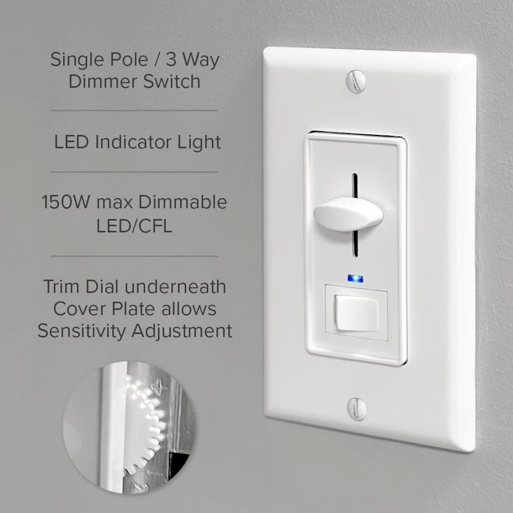 Dimmer Light Switch with Blue Indicator Light, 2 Pack V20670