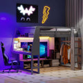 Twin Solid Wood Loft Bed with Desk and Storage H990