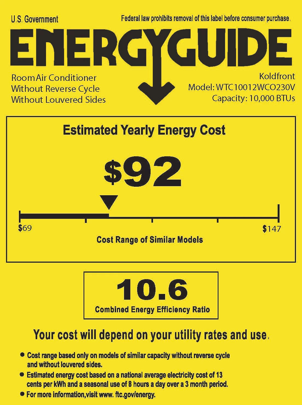 10,000 BTU 230 Volt Through-The-Wall Air Conditioner O96465
