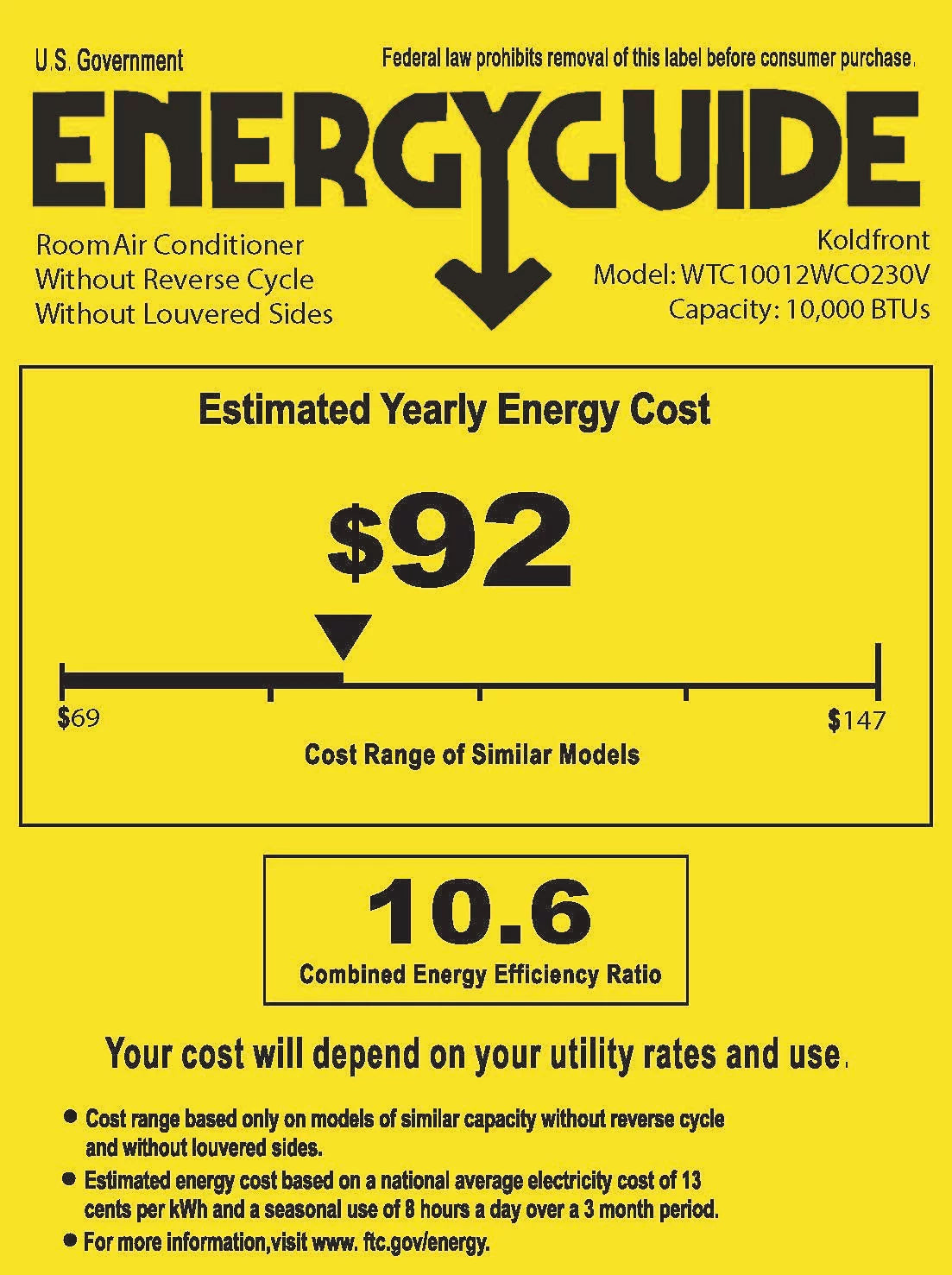 10,000 BTU 230 Volt Through-The-Wall Air Conditioner O96465