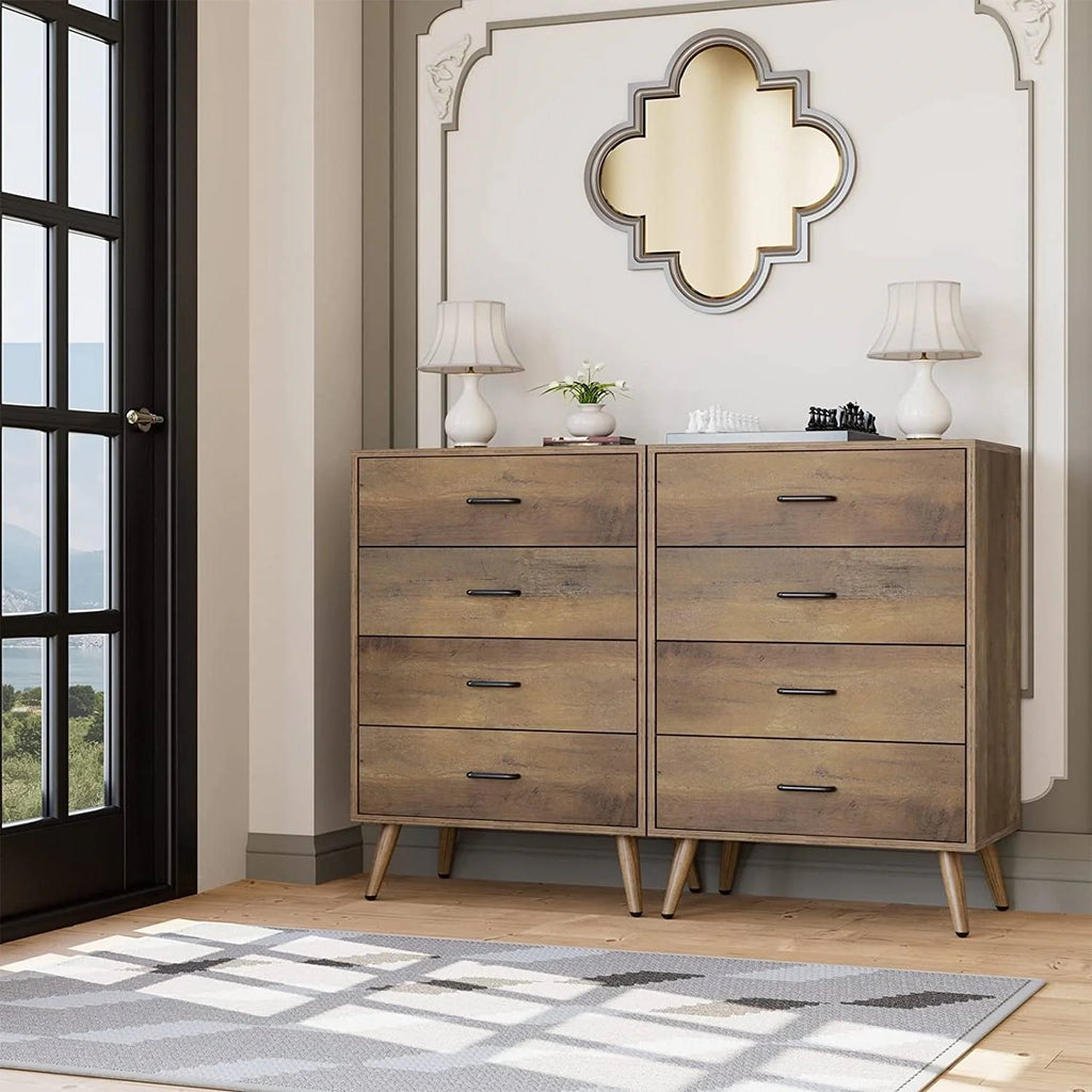 4-Drawer Brown Wood Chest Cabinet X2500