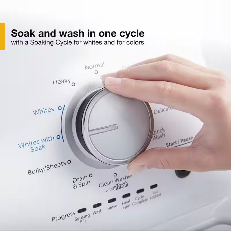 White Top Load Washing Machine with Soaking Cycles P491