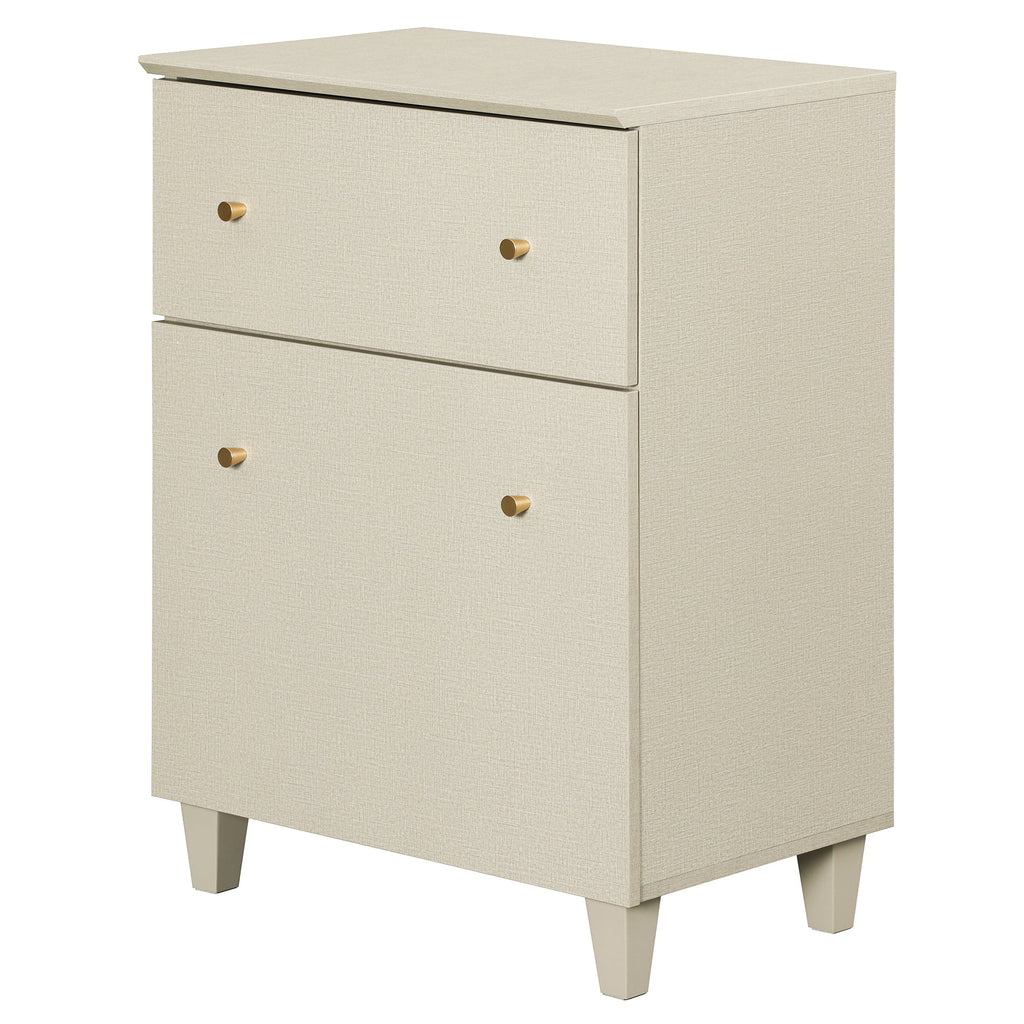 Beige Storage Cabinet with Drawer and Door W9158