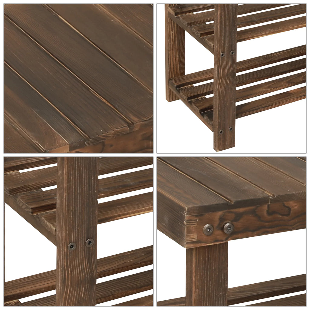 27.5" Solid Wood 3-Tier Shoe Bench K77656