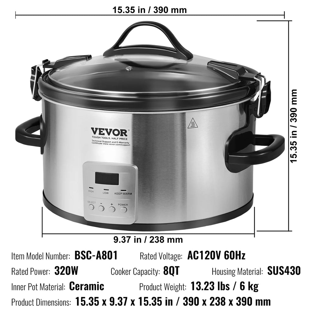 8QT Electric Slow Cooker L137375