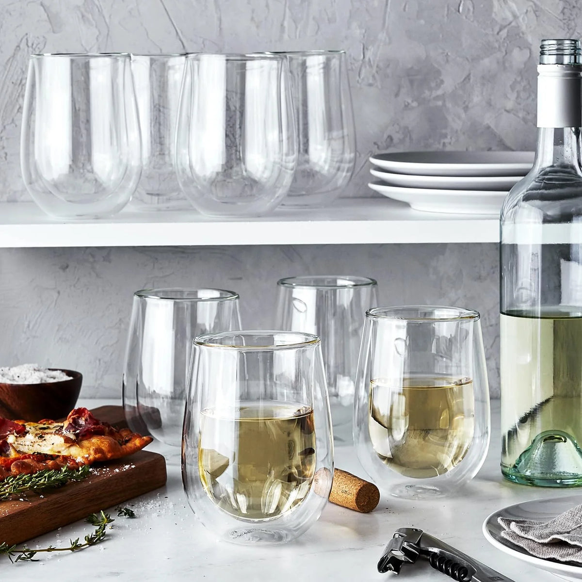 Double Wall Wine Glass 8-Pc V235029